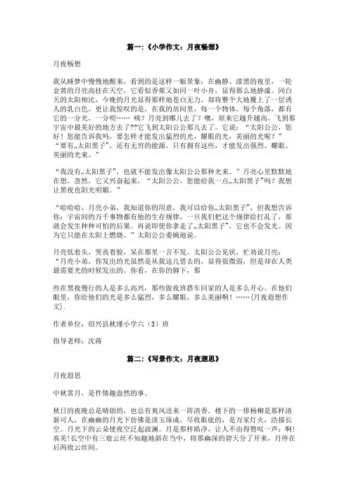 月夜遐想作文