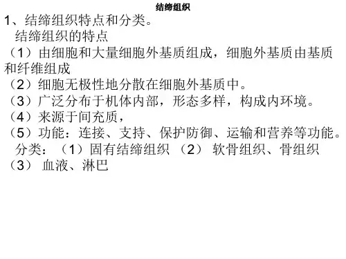 组织与胚胎学重点结缔组织、肌组织