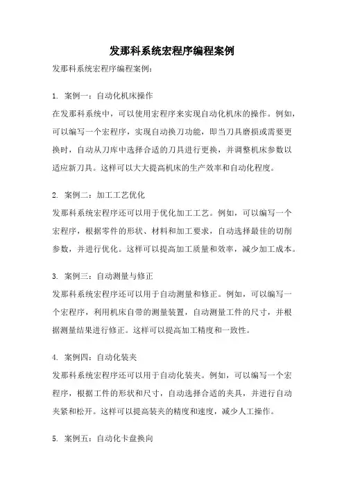 发那科系统宏程序编程案例