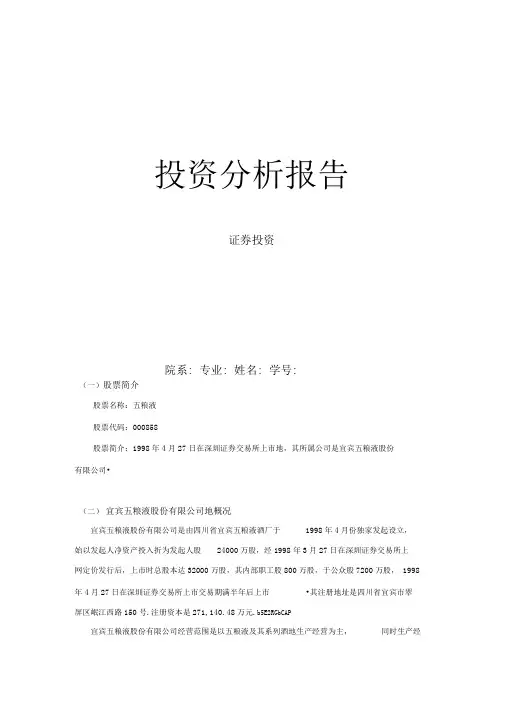 投资分析研究报告范例