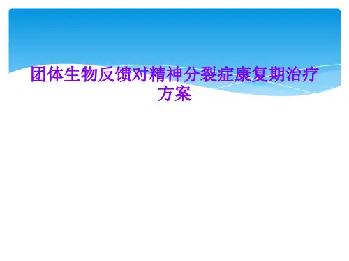 团体生物反馈对精神分裂症康复期治疗方案