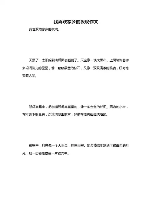 我喜欢家乡的夜晚作文