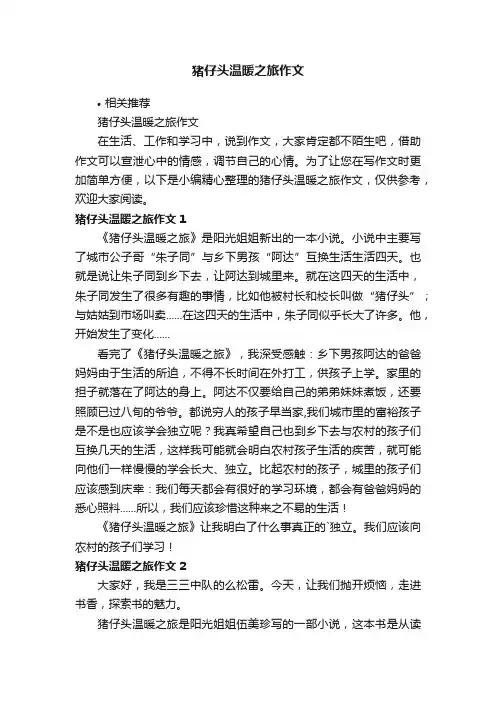 猪仔头温暖之旅作文