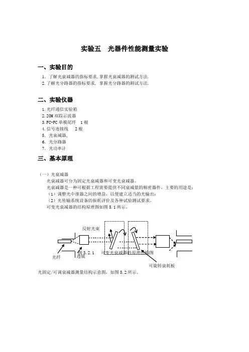 实验五光器件性能测量实验