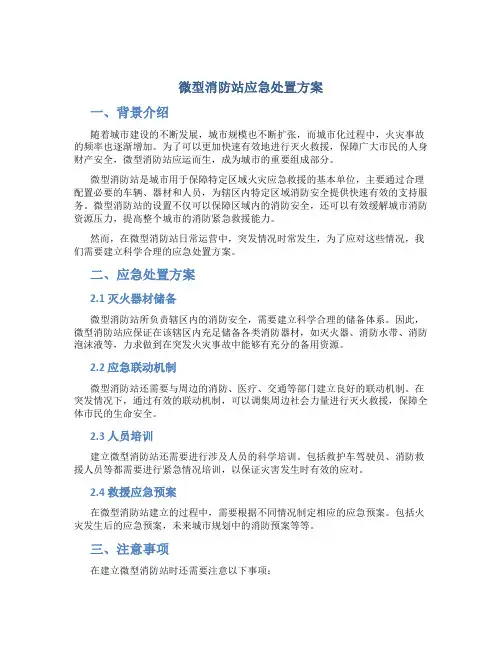 微型消防站应急处置方案