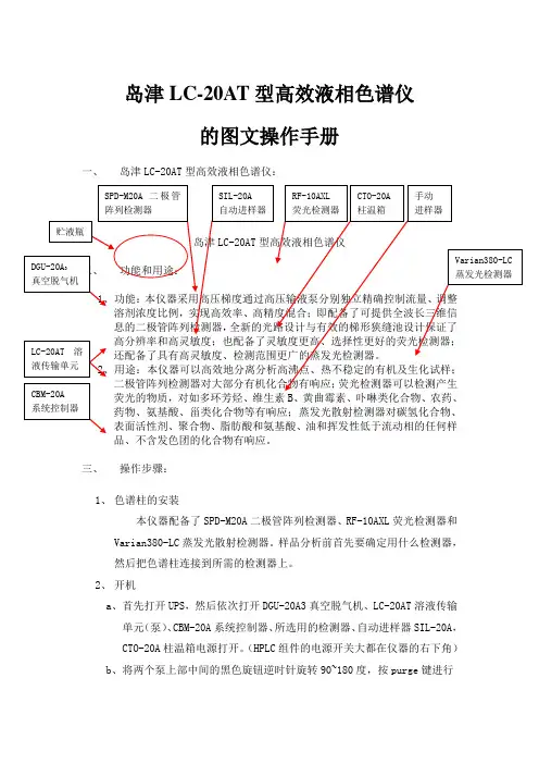 岛津LC-20AT型高效液相色谱仪的图文操作手册