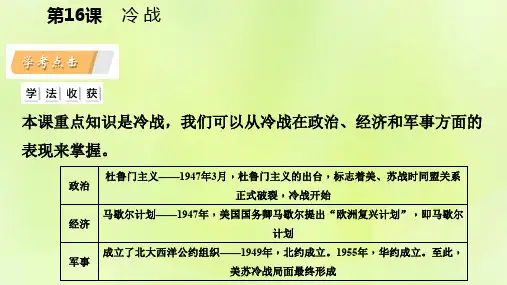 2018_2019学年九年级历史下册第五单元冷战和美苏对峙的世界第16课冷战课件