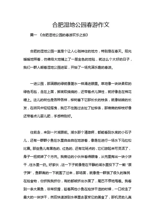 合肥湿地公园春游作文