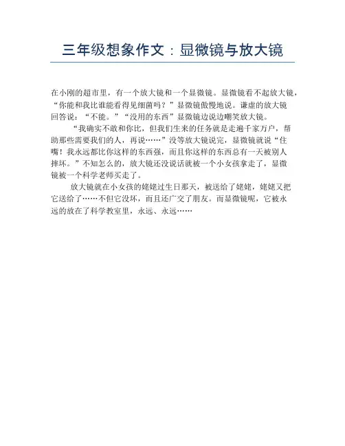 三年级想象作文：显微镜与放大镜【小学三年级精品作文】