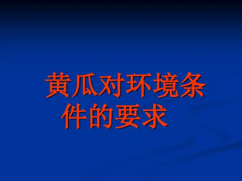 黄瓜对环境条件的要求汇总