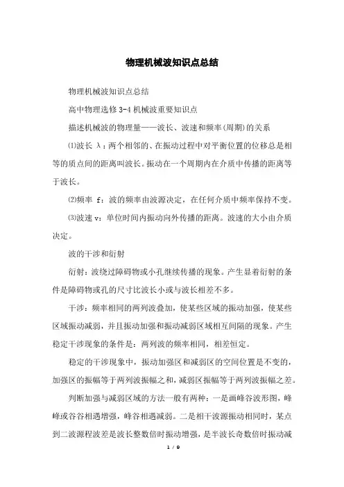 物理机械波知识点总结