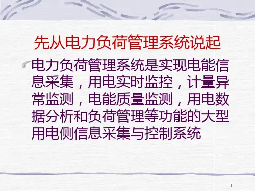 电力负荷控制和管理系统