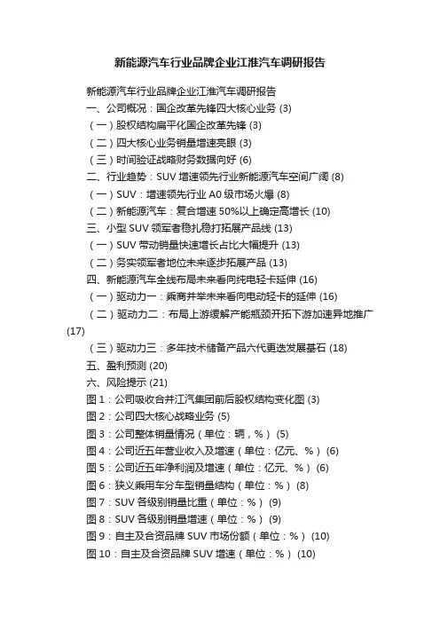 新能源汽车行业品牌企业江淮汽车调研报告