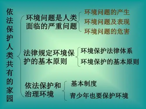初一政治上学期依法保护人类共有的家园(新2019)