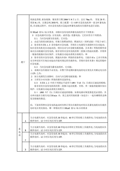 ABS 科目4注册验船师2013年题目精选资料