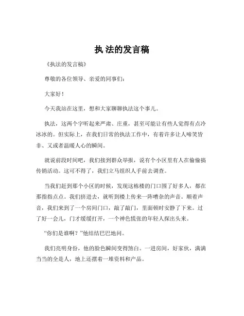 执 法的发言稿