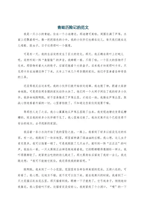 青蛙历险记的范文