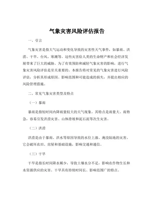 气象灾害风险评估报告 2