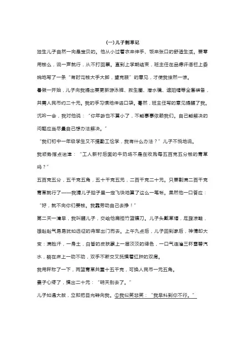 现代文阅读十篇