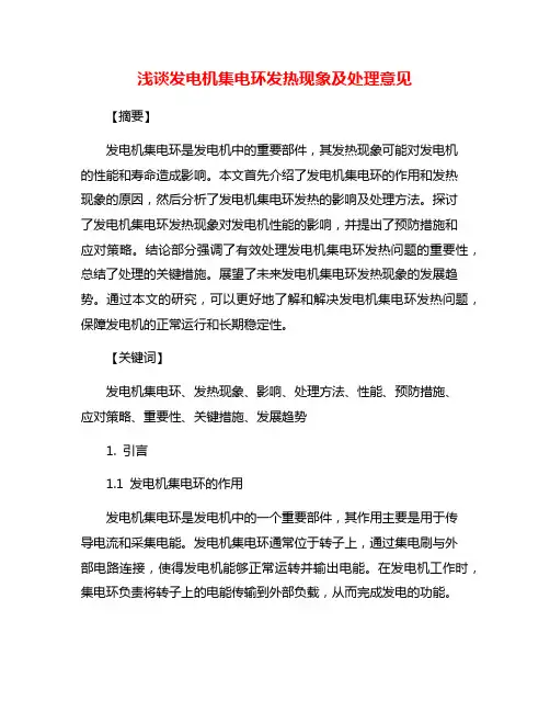 浅谈发电机集电环发热现象及处理意见