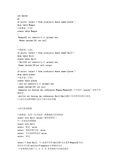 SQL关于外键和主键的理解