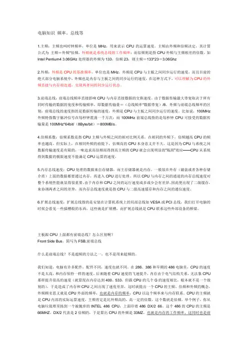 电脑知识 频率
