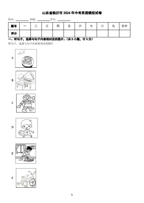 山东省临沂市2024年中考英语模拟试卷(含答案)