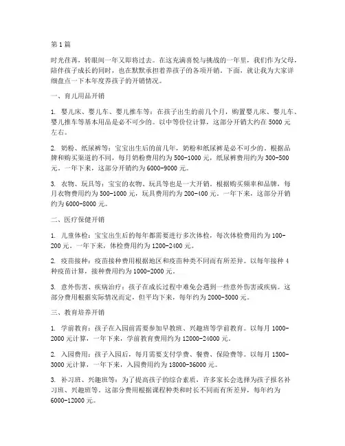 年度总结养孩子开销(3篇)