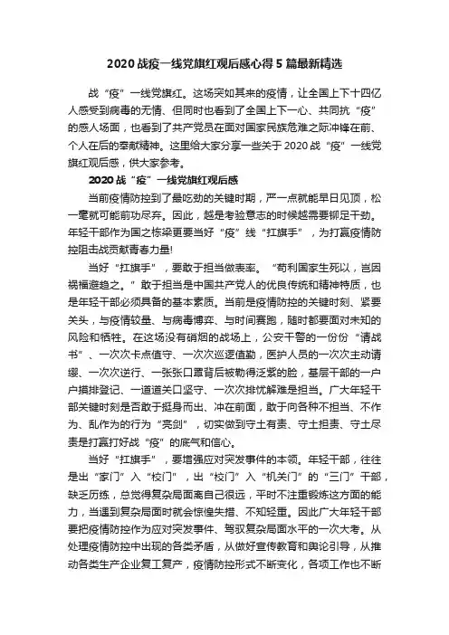 2020战疫一线党旗红观后感心得5篇最新精选
