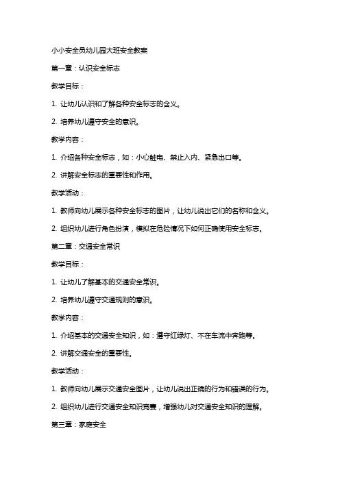 小小安全员幼儿园大班安全教案