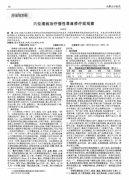 穴位埋线治疗慢性荨麻疹疗效观察