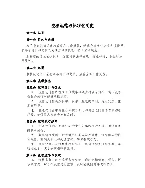 流程规范与标准化制度