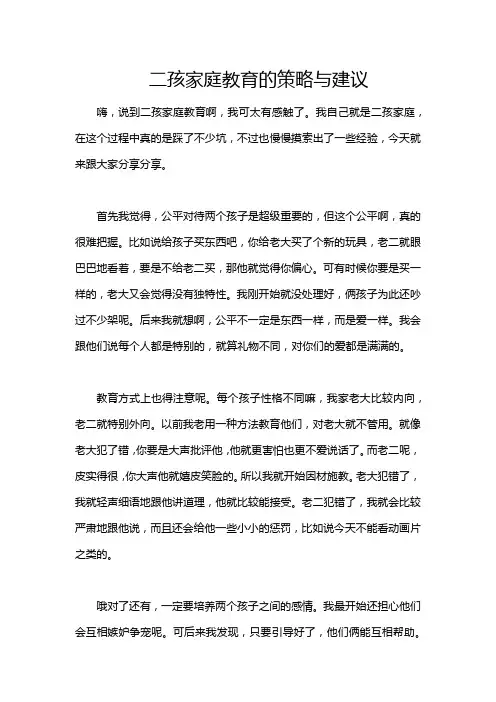 二孩家庭教育的策略与建议