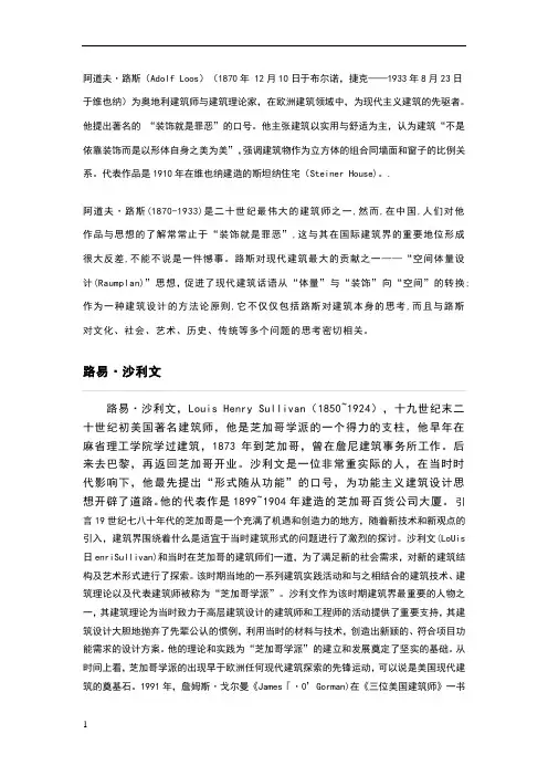 建筑师及作品整理