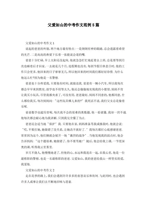 父爱如山的中考作文范例5篇
