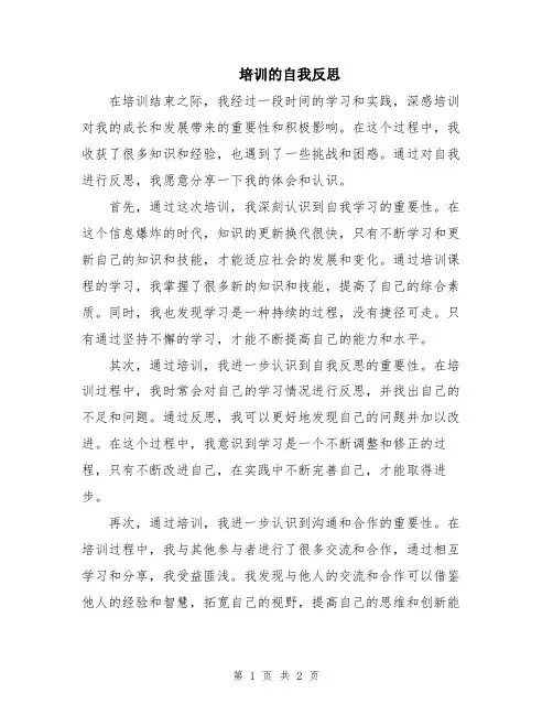 培训的自我反思