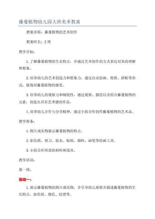 藤蔓植物幼儿园大班美术教案