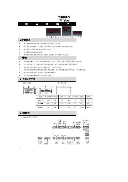 XSJ系列流量积算仪使用说明书完整版XSJE07