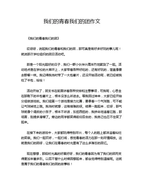 我们的青春我们的团作文