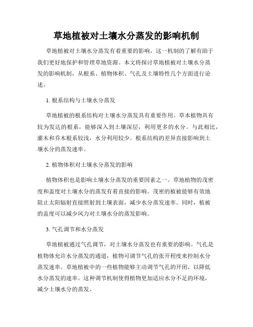 草地植被对土壤水分蒸发的影响机制