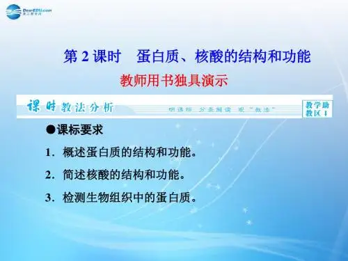 (教师用书)高中生物 第2章 第2节 第2课时  蛋白质、核酸的结构和功能同步备课课件 苏教版必修1