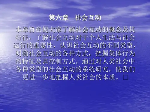 社会学概论 第六章 社会互动