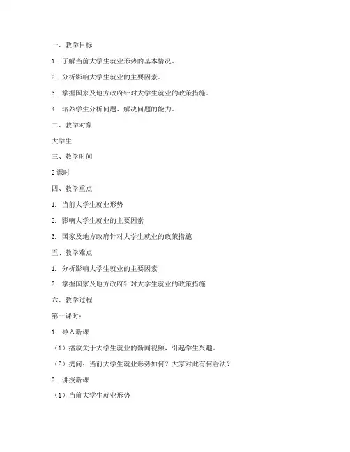 大学生就业形势与政策分析教案