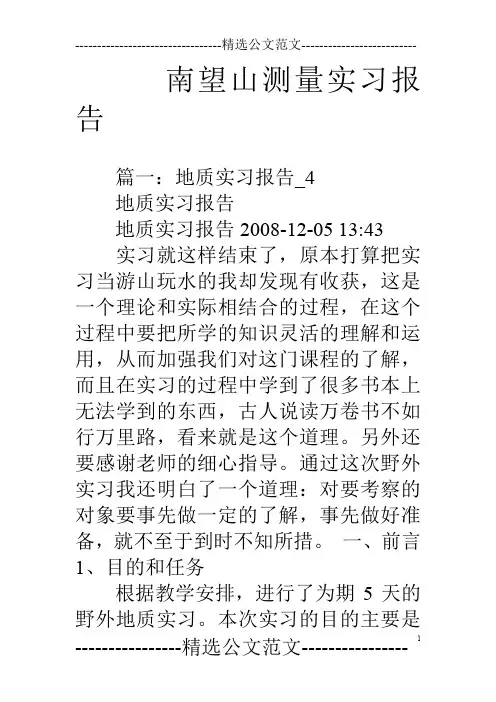 南望山测量实习报告
