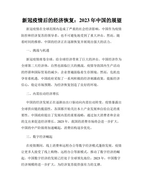 新冠疫情后的经济恢复：2023年中国的展望