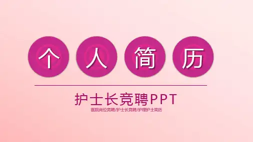 护士长竞聘ppt模板