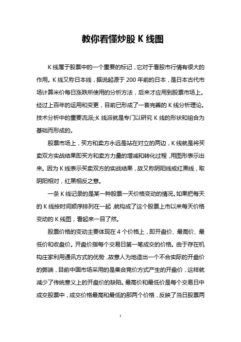 教你看懂炒股K线图