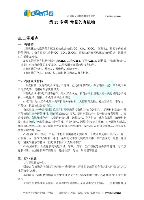 第13专项 常见的有机物-1.doc