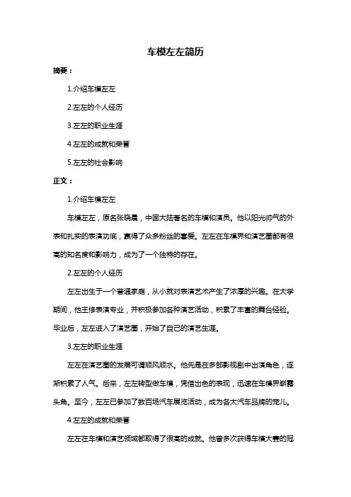 车模左左简历