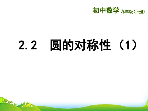苏科版九年级数学上册课件：2.2 圆的对称性 (1)
